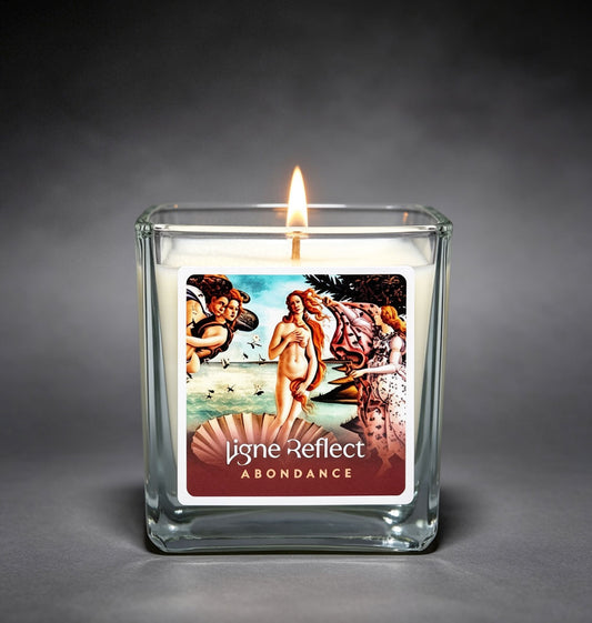 bougie parfumee avec flamme ligne reflect