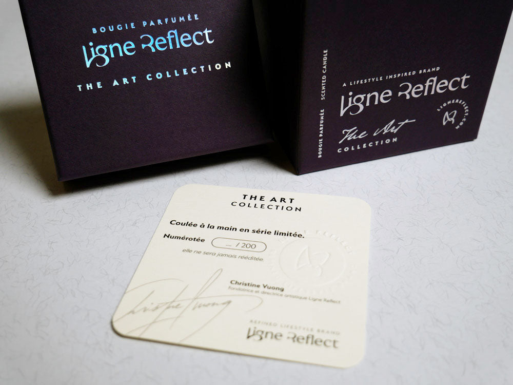 carte serie limitee bougie parfumee ligne reflect