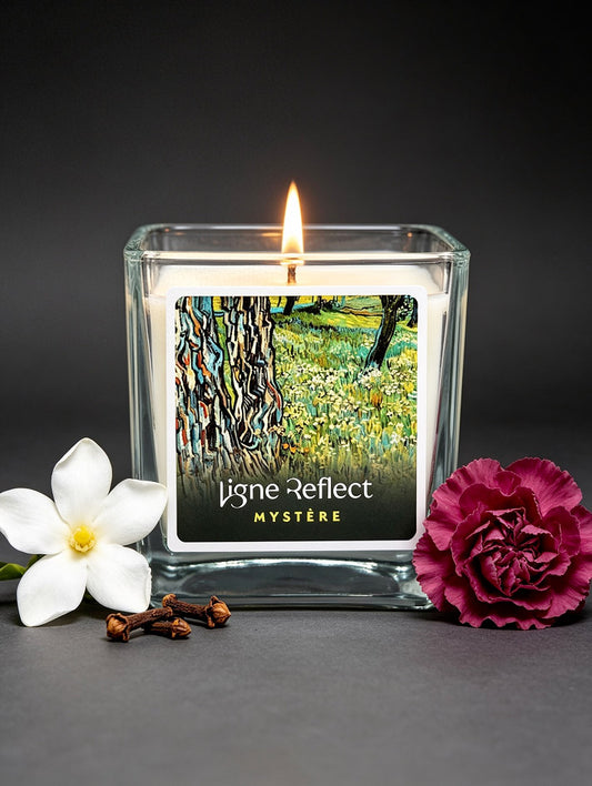 Bougie parfumée MYSTÈRE - Troncs d’Arbres dans l’Herbe