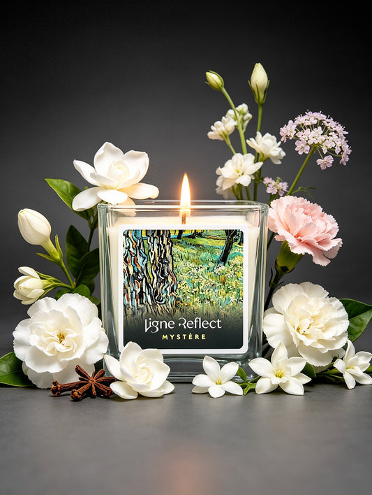 Bougie parfumée MYSTÈRE - Troncs d’Arbres dans l’Herbe