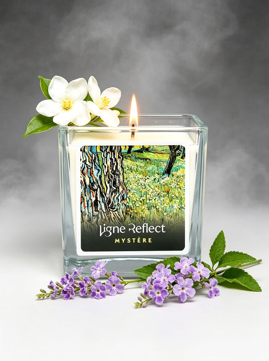 Bougie parfumée MYSTÈRE - Troncs d’Arbres dans l’Herbe