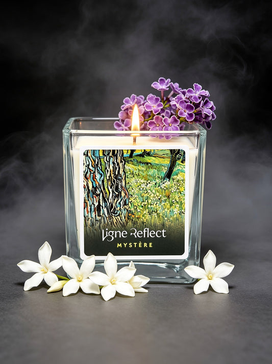 Bougie parfumée MYSTÈRE - Troncs d’Arbres dans l’Herbe