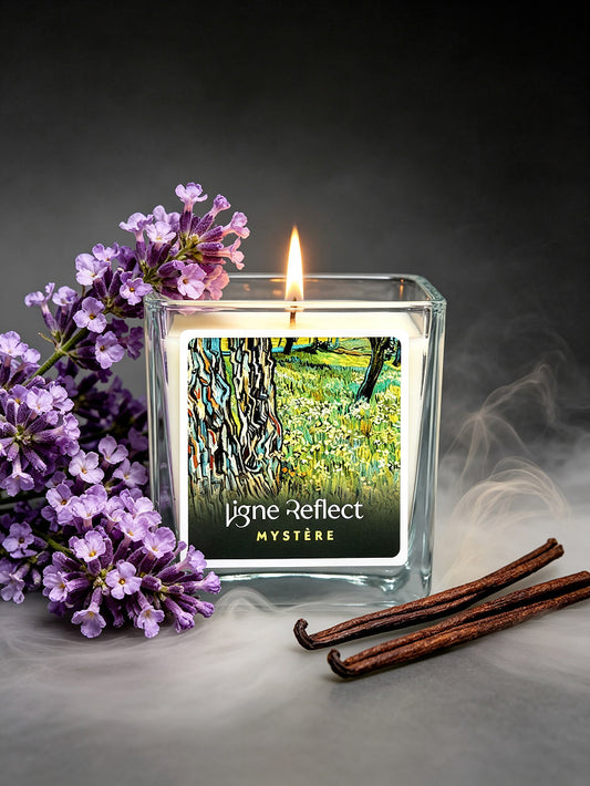 Bougie parfumée MYSTÈRE - Troncs d’Arbres dans l’Herbe
