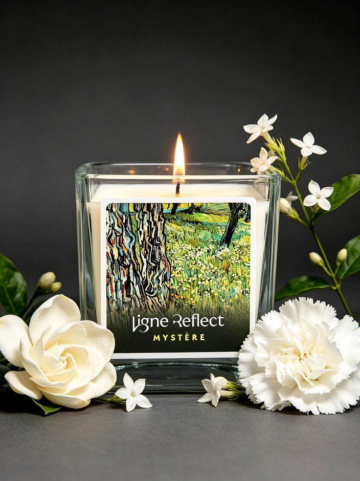 Bougie parfumée MYSTÈRE - Troncs d’Arbres dans l’Herbe