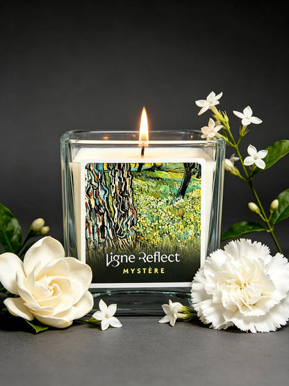 Bougie parfumée MYSTÈRE - Troncs d’Arbres dans l’Herbe