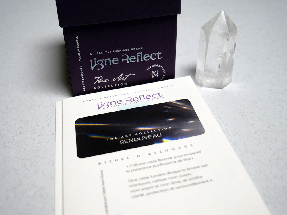 bougie parfumee luxe ligne reflect collection the art collection carte rituel 